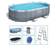 Piscina Fuori Terra Ovale Power Steel Frame 4,88 X 3,05 X H 1,07 M - Kit Base - Bestway