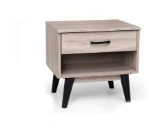 Comodino moderna in legno mdf mobile a 1 cassetti mobiletto cassettiera
