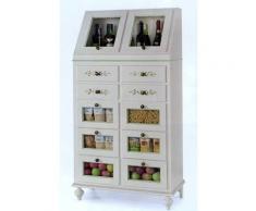 DISPENSA MADIA IN PIOPPO LACCATA BIANCA CON DECORI x CUCINA SALA L.80 P.42 H.153 - Mobili 2g
