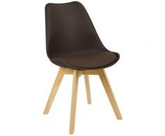 Sedie per Sala da Pranzo Cucina Sgabello Seduta Ecopelle Gambe in Legno Faggio colore: Marrone