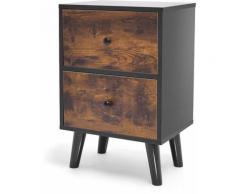 Rocco - Comodino da design in legno con 2 cassetti. Comodino contemporaneo, tavolino da divano o