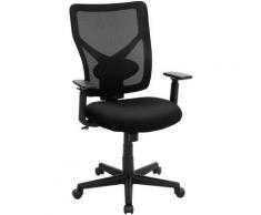 Songmics - Sedia da Ufficio a Rete, Sedia Girevole Ergonomica con Meccanismo di Inclinazione,