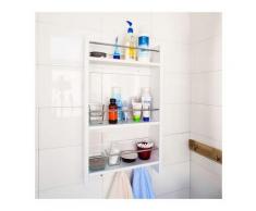 Sobuy - Scaffale pensile da parete, mensola da bagno,Mensole portasciugamani Bianco FRG33-W