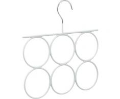 Relaxdays - Gruccia per Sciarpe, Metallo Rivestito in Gomma, 6 Anelli Appendi Scialli, Foulard,