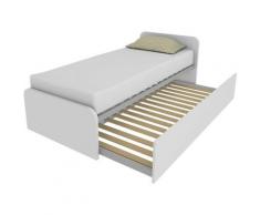 Mobilfino Camerette - 964R - Letto cameretta 80x190 singolo con secondo letto estraibile e testate