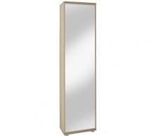 Vienna B03 - Scarpiera con specchio. Dim: 47x29,5x190 h cm. Col: Rovere. Mat: Nobilitato.