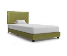 Letto in Tessuto Elegante rivestimento imbottito Verde varie dimensioni dimensioni : 90x200 cm