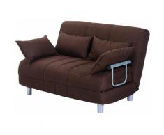 Divano Letto Kudram a 2 Posti Completamente Sfoderabile e Lavabile (Colore Marrone)
