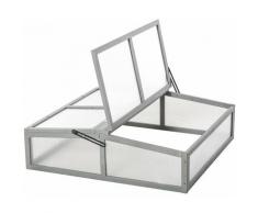 Outsunny - Mini Serra in Legno e Policarbonato da Balcone o da Giardino, Grigia 90x92x28cm