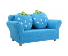 Poltrona per Bambini, Divano Letto per Bambini, in Velluto Corallo con 2 Cuscini, 90 x 54,8 x 48 cm