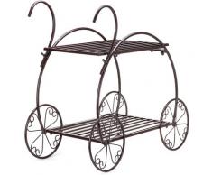 66x35,5x63,5 cm Supporto per piante in metallo Scaffale per fiori a 2 livelli, negozio per ufficio