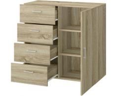 Cassettiera Rovere 4 Cassetti + 1 Anta