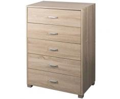 Mobile Cassettiera Mobiletto 5 Cassetti in Legno Design Moderno Querci 68x40x100