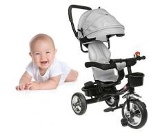 Triciclo , Bici, Passeggino con Maniglione, Pieghevole,con ruote in gomma silenziose, Pedale
