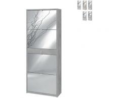 Scarpiera 4 Ante Specchio 1 Cassetto P29 Kit / Shoe-Rack 4-Mirror Door 1-Drawer D29 Kit