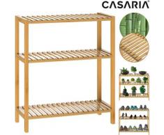 Scaffale Scarpiera in Bambù 3 ripiani 66x58x26cm Mobile Bagno in Legno Scarpe Salvaspazio - Casaria