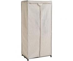 Armadio in Tessuto/Metallo Beige 75x50x160cm