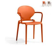 Sedie poltrone con braccioli design moderno per cucina bar ristorante Scab Gio Arm | Arancione