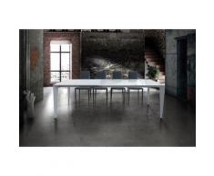 Fashion Commerce - Tavolo bianco in vetro allungabile 160x90cm - 260x90cm - Bianco