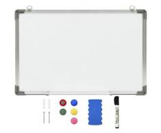 Lavagna Magnetica Bianca Cancellabile a Secco 50x35 cm Acciaio