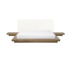 Letto in stile giapponese color legno chiaro 160 x 200 cm ZEN - Legno chiaro