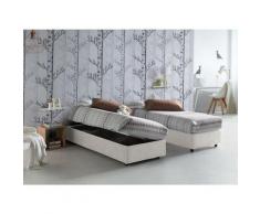 Letto contenitore Singolo Silvia Sommier, Made in Italy, Letto con rivestimento in tessuto,
