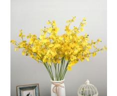 Giallo simulazione fiore artificiale pianta in vaso pavone singola danza BL28360 orchidea gialla