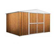 Enaudi - Casetta Box Da Giardino In Lamiera Di Acciaio Porta Utensili 360x260x212 Cm Legno