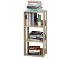 Libreria Scaffale in Legno con 3 Ripiani Design Antiribaltamento 40x29.2x87.9cm - Homcom