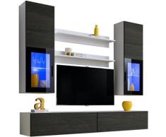 Extreme Furniture, Parete Attrezzata Sky, (LxAxP): 200 x ~195 x 41, Carcassa in Bianco Opaco,