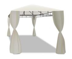 Frankystar - Kios - Gazebo da giardino 3x4 mt in ferro battuto con tende laterali. Gazebo da