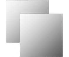 Specchi da Parete 2 pz 50x50 cm Quadrati in Vetro