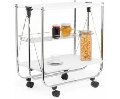 Carrello pieghevole da cucina bianco
