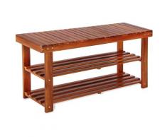 Scarpiera e Panchina Ingresso 2in1 in Legno Acacia Ripiani Mobile Salvaspazio Ordine Scarpe xl