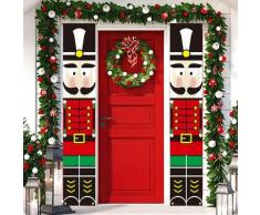 Set di decorazioni natalizie per interni ed esterni con striscioni per porta d'ingresso, giardino,