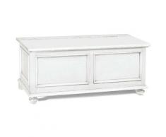 Cassapanca 120 cm in legno con piedi a cipolla Bianco Opaco