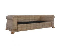Divano a 3 posti con cuscini in rattan naturale