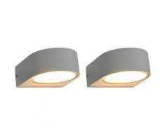 Lampade da Parete da Esterno 2 pz 11 W Bianche Rotonde