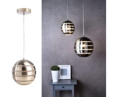 Planetitaly - Lampadario pendente LED 20W E27 lampada moderna sospensione sfera acciaio luce