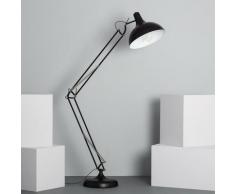 Ledkia - Lampada da Terra in Metallo Fizi Nero - Nero