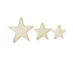 Decorazioni di Natale Stelle a LED 3 pz Oro per Interni Esterni Oro - Vidaxl