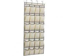 Scarpiera sospesa 24 tasche sopra la porta Scarpiera salvaspazio con 4 ganci Beige