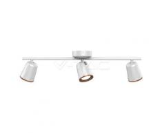 3 x 6W led lampada da parete luce bianco caldo corpo bianco 3000K - Luce calda