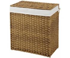 Cesto Porta Biancheria Intrecciata a Mano, Cesta in Rattan Sintetico Pieghevole colore : NATURALE
