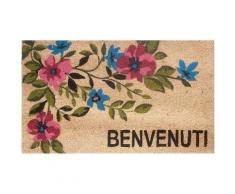 Zerbino da Esterno in Cocco con Base in PVC Dipinto a Mano Raffigurante 70X40X2 cm. Facile da