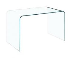 Arreditaly - Scrivania Scrittoio da Ufficio in Vetro Curvato - Luxury Z-02 - (126 x 74 x 70 cm)