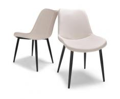 Berlino - Set di 2 sedie di design in leatherette imbottita. Set di 2 sedie da pranzo, ufficio,