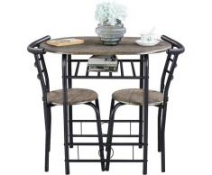 Set Tavolo e 2 Sedie Sala da Pranzo Cucina Salvaspazio Moderno Set Mobili da Balcone Bar per 2