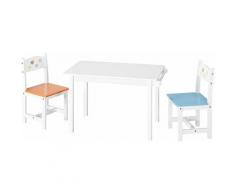 Scrivania per Bambini da Gioco Set Mobili con 2 Sedie Animate in Legno Set Tavolino Bambini