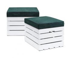 Panca contenitore in Legno 37x40x50 Sgabello con coperchio, imbottito, Cassapanca con Vano